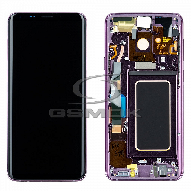 WYŚWIETLACZ LCD + PANEL DOTYKOWY KOMPLET SAMSUNG G965 GALAXY S9 PLUS FIOLET Z RAMKĄ GH97-21691B GH97-21692B GH97-21722B GH97-21740B GH97-21721B ORYGINAŁ SERVICE PACK