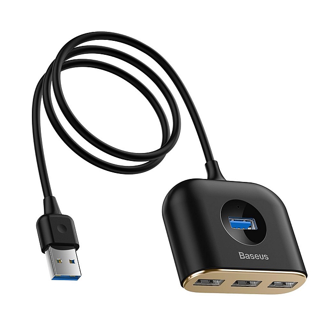 ADAPTER HUB USB BASEUS SQUARE ROUND 4XUSB MICRO USB CAHUB-AY01 CZARNY