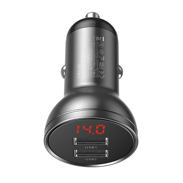 ŁADOWARKA SAMOCHODOWA BASEUS 2XUSB 4.8A 24W CCBX-0G CZARNA