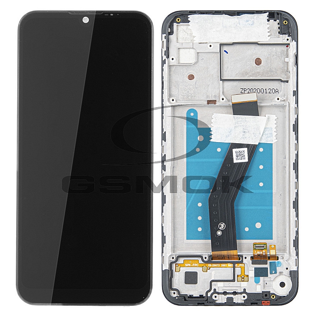WYŚWIETLACZ LCD DO MOTOROLA MOTO E6S Z RAMKĄ XT2053 CZARNY 5D68C16500 5D68C16980 ORYGINAŁ SERVICE PACK
