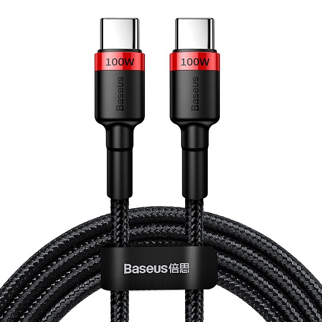 KABEL USB-C DO USB-C 5A 20V 100W 2M BASEUS CAFULE CATKLF-AL91 CZARNO-CZERWONY