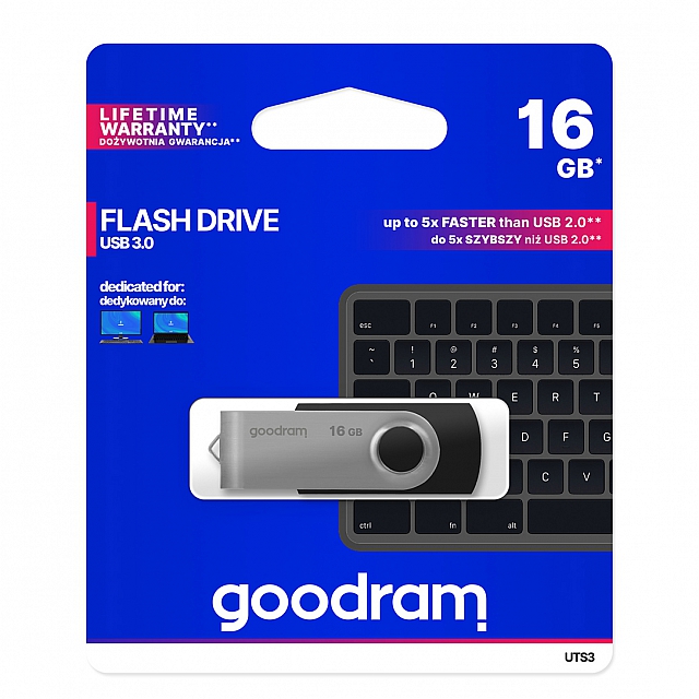 PENDRIVE GOODRAM UTS3 16GB USB 3.0 CZARNY UTS3-0160K0R11