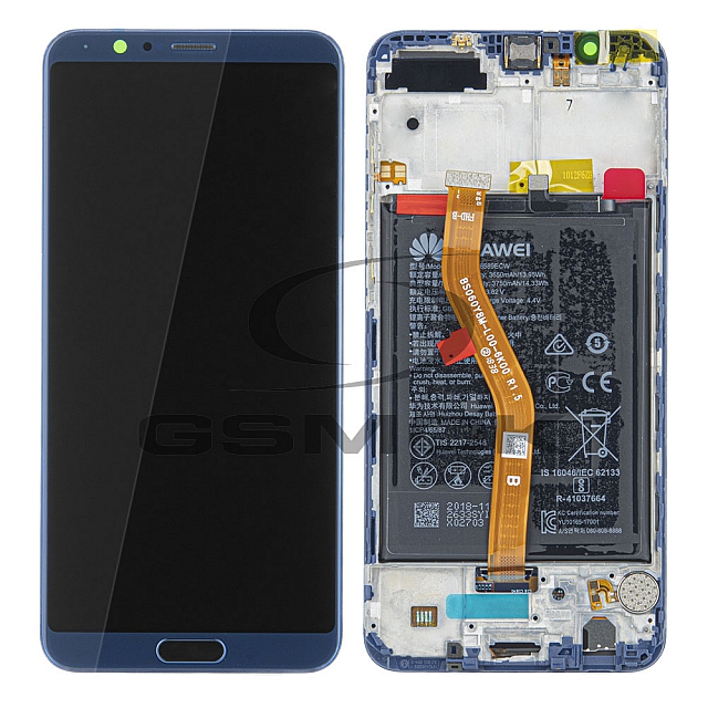 WYŚWIETLACZ LCD DO HUAWEI HONOR VIEW 10 Z RAMKĄ I BATERIĄ NIEBIESKI 02351SXB ORYGINAŁ SERVICE PACK
