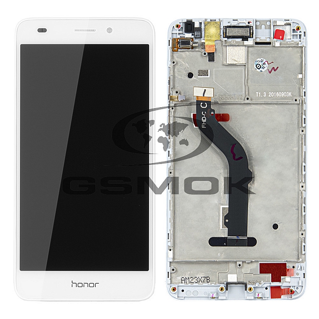 WYŚWIETLACZ LCD DO HUAWEI HONOR 7 LITE Z RAMKĄ SREBRNY 02350TSW ORYGINAŁ SERVICE PACK