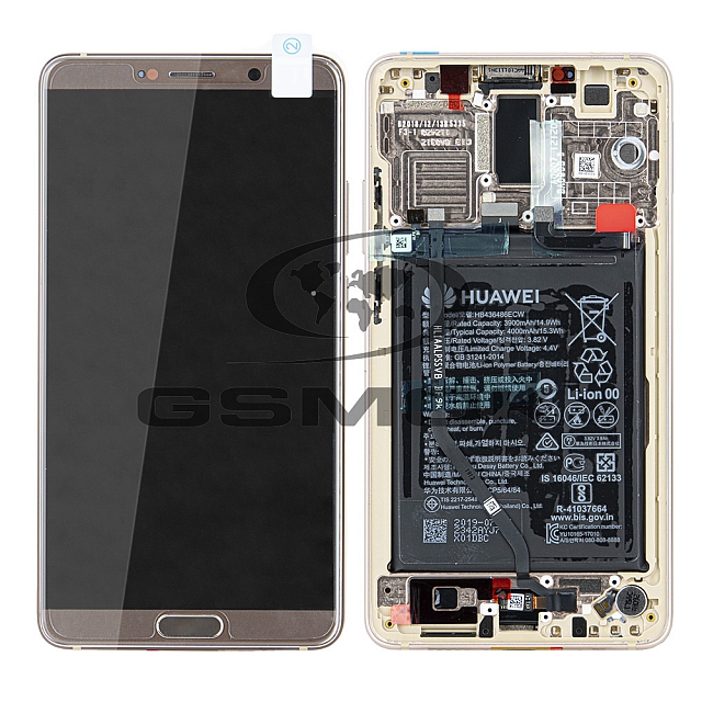 WYŚWIETLACZ LCD DO HUAWEI MATE 10 Z RAMKĄ I BATERIĄ BRĄZOWY 02351PNS ORYGINAŁ SERVICE PACK
