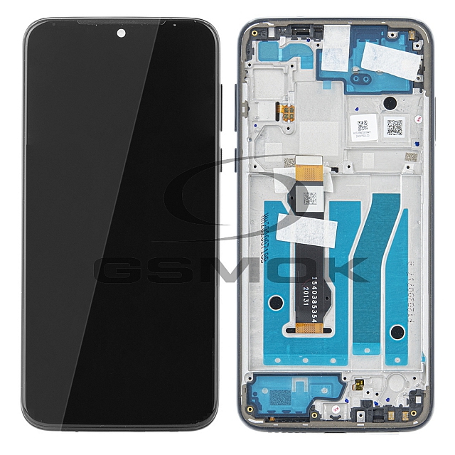 WYŚWIETLACZ LCD DO MOTOROLA MOTO G8 PLUS Z RAMKĄ NIEBIESKI 5D68C15528 5D68C15528PW ORYGINAŁ SERVICE PACK