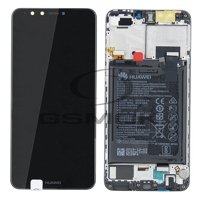 WYŚWIETLACZ LCD DO HUAWEI Y9 2018 Z RAMKĄ I BATERIĄ CZARNY 02351VFR 02351VFS ORYGINAŁ SERVICE PACK