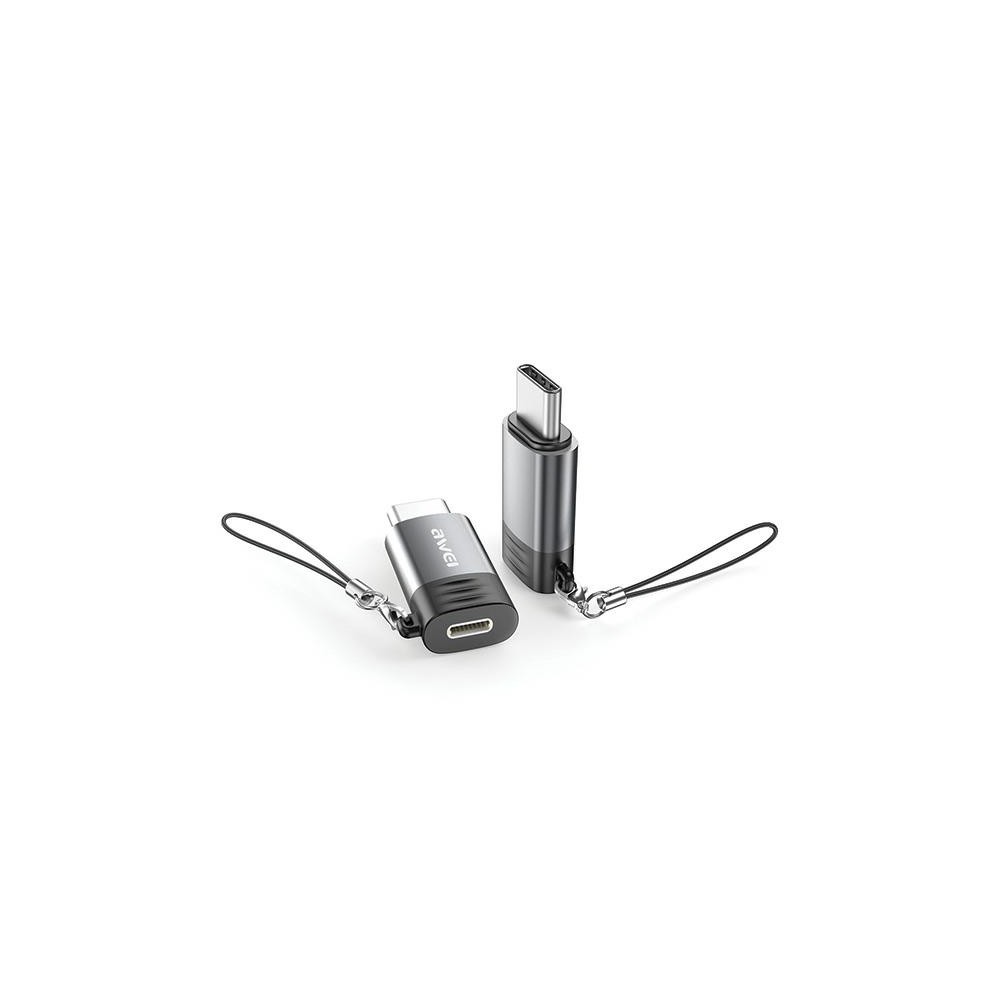 ADAPTER LIGHTNING DO USB-C AWEI A12 SZARY