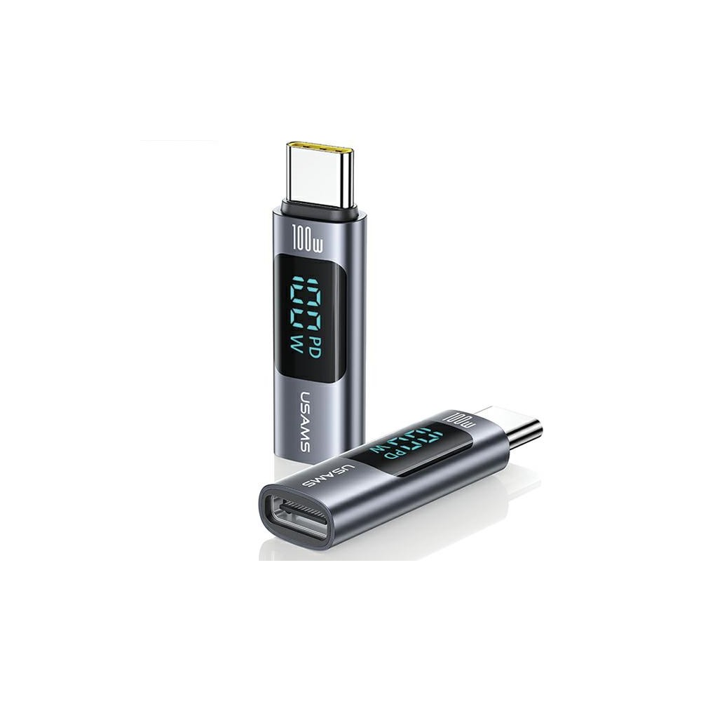ADAPTER USB-C DO USB-C 100W USAMS AU18 STALOWY
