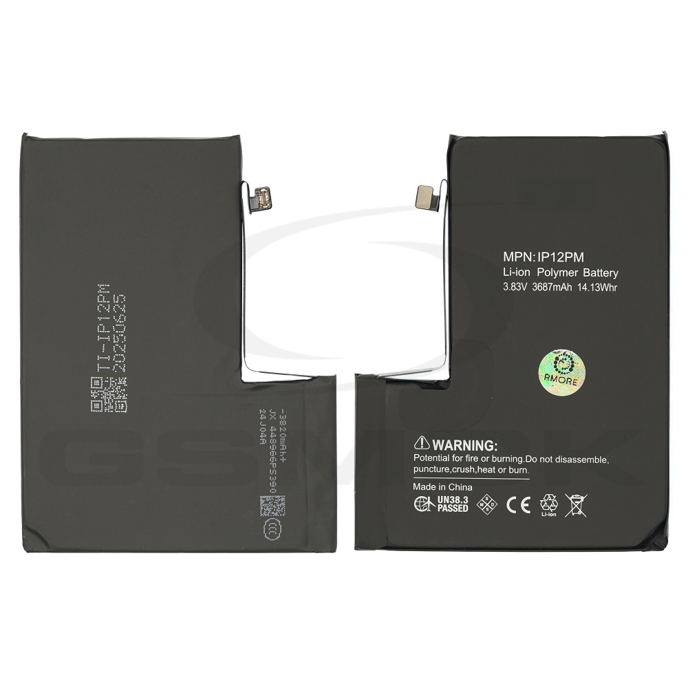 BATERIA DO APPLE IPHONE 12 PRO MAX Z UKŁADEM TI 3687MAH RMORE PREMIUM
