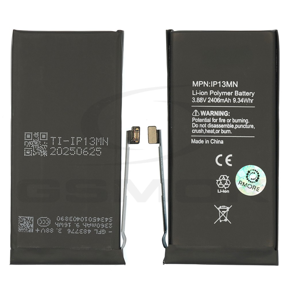 BATERIA DO APPLE IPHONE 13 MINI Z UKŁADEM TI 2406MAH RMORE PREMIUM