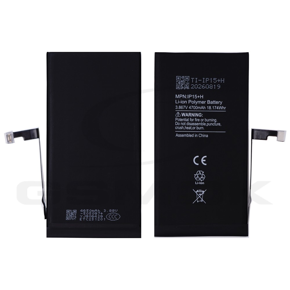 BATERIA DO APPLE IPHONE 15 PLUS Z UKŁADEM TI 4700MAH RMORE PREMIUM
