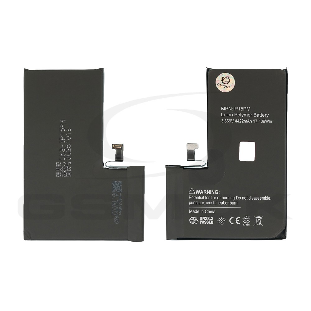 BATERIA DO APPLE IPHONE 15 PRO MAX 4422MAH DIAGNOSABLE RMORE PREMIUM