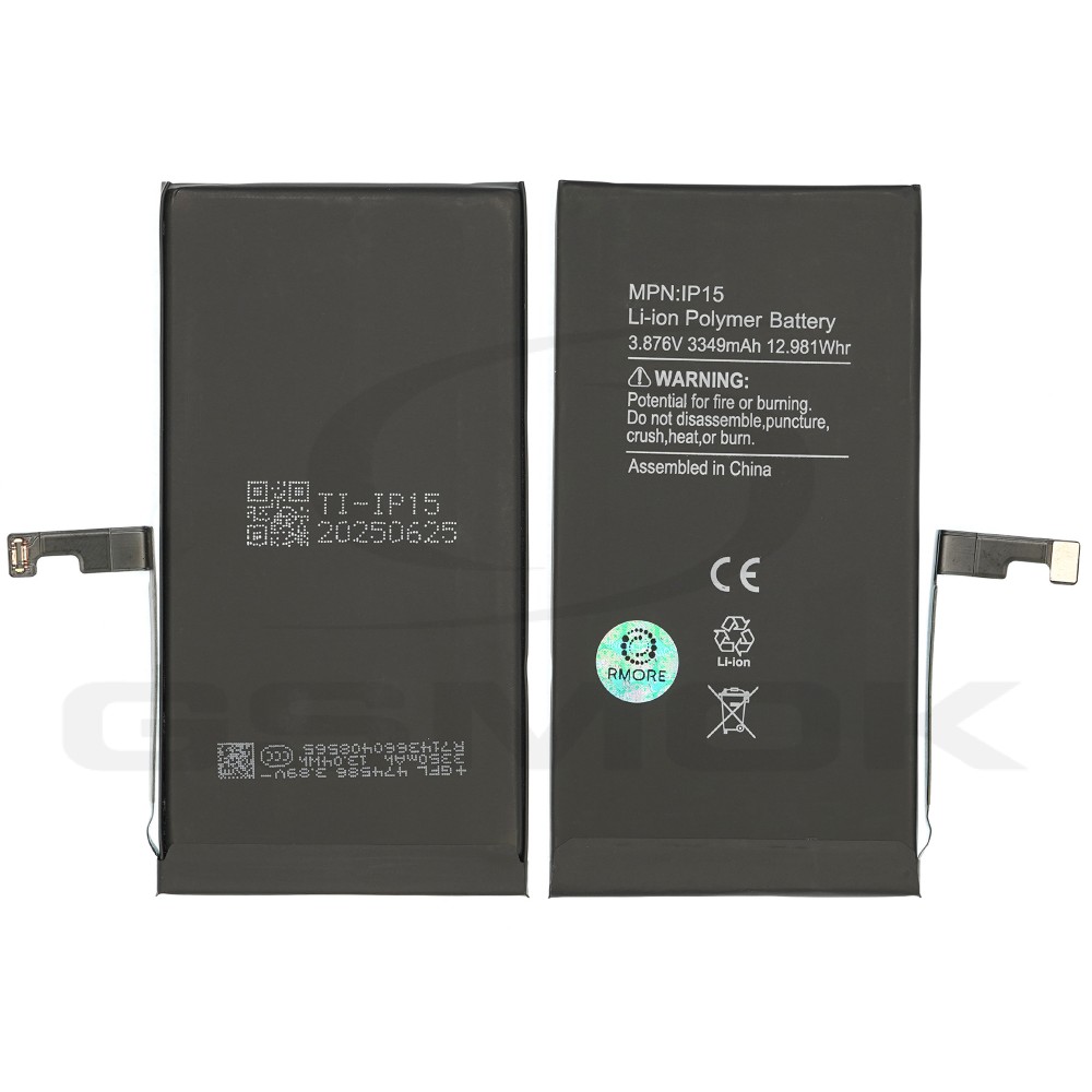 BATERIA DO APPLE IPHONE 15 Z UKŁADEM TI 3349MAH RMORE PREMIUM