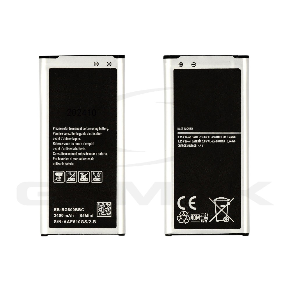 BATERIA DO SAMSUNG G800F S5 MINI EB-BG800BBE / EB-BG800CBE / EB-BG800BBC  2400MAH