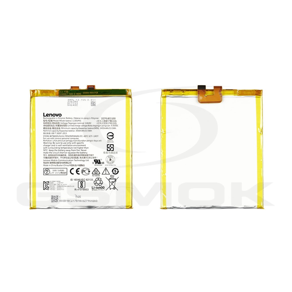 BATERIA LENOVO TAB 2 A7-10 / A7-20 / A7-30 L13D1P31 SB19A46297 SB18C03761SB18C21787 3550MAH ORYGINAŁ BULK