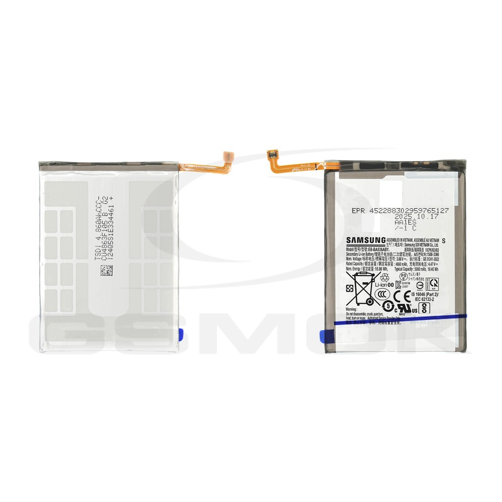 BATERIA SAMSUNG A336 GALAXY A33 5G / A536 GALAXY A53 5G EB-BA536ABY EB-BA336ABY 5000MAH GH82-28146A GH82-28027A ORYGINAŁ BULK