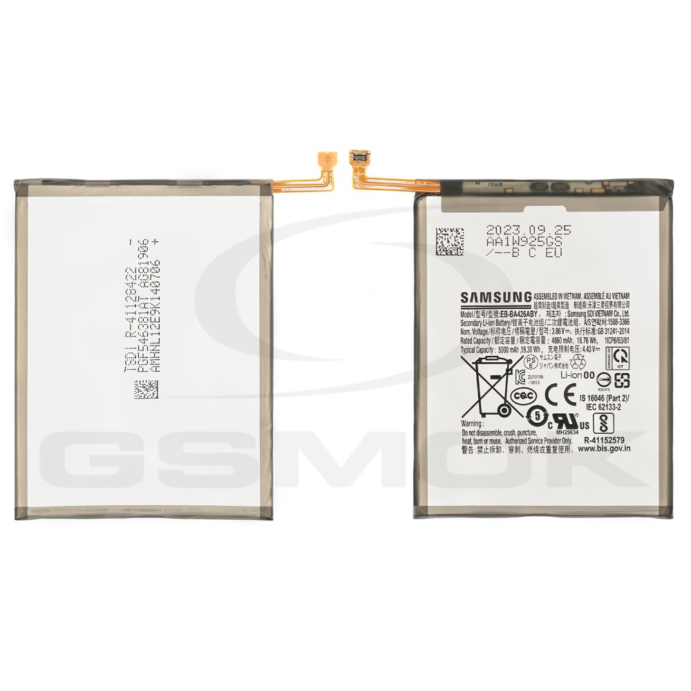BATERIA SAMSUNG A426 A42 5G / A326 A32 5G / A725 A726 A72 EB-BA426ABY GH82-24377A GH82-25461A GH82-25123A GH43-05050A 5000MAH ORYGINAŁ BULK