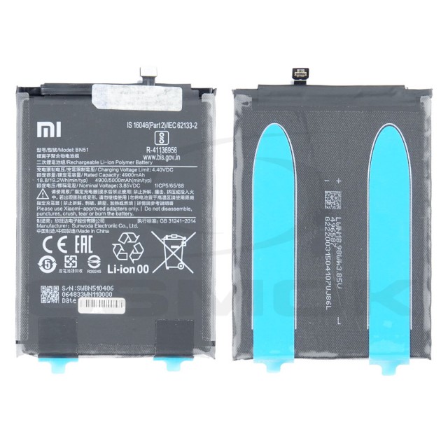 BATERIA XIAOMI REDMI 8 / 8A BN51 46BN51W02093 4900MAH ORYGINAŁ BULK