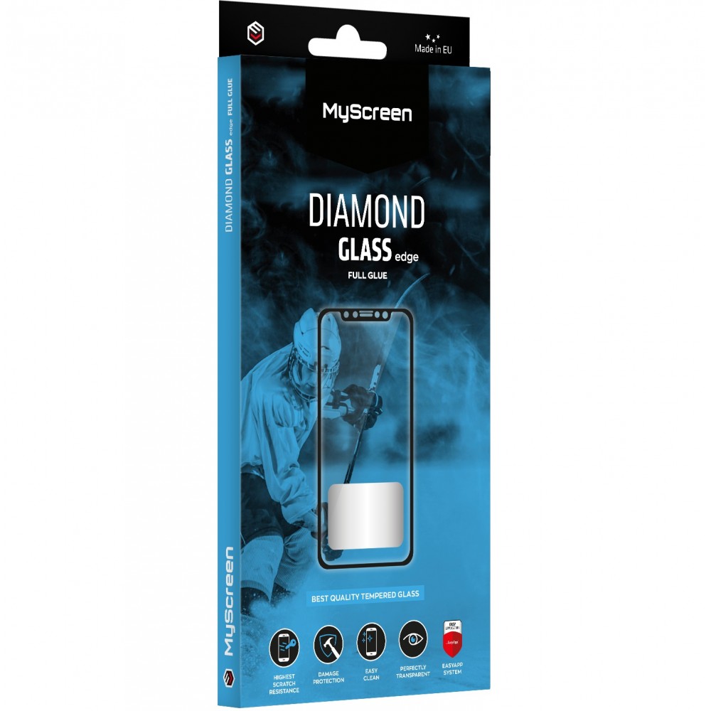 IPHONE 16 - MYSCREEN SZKŁO HARTOWANE DIAMOND GLASS EDGE FULL GLUE CZARNE