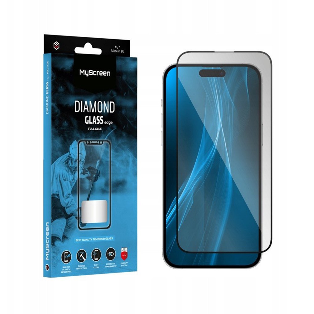 IPHONE AIR - MYSCREEN DIAMOND GLASS EDGE SZKŁO HARTOWANE FULL GLUE CZARNE