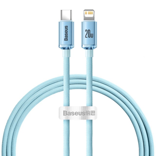 KABEL BASEUS CRYSTAL SHINE SERIES USB-C - LIGHTNING QC PD 20W 1,2M NIEBIESKI CAJY001303