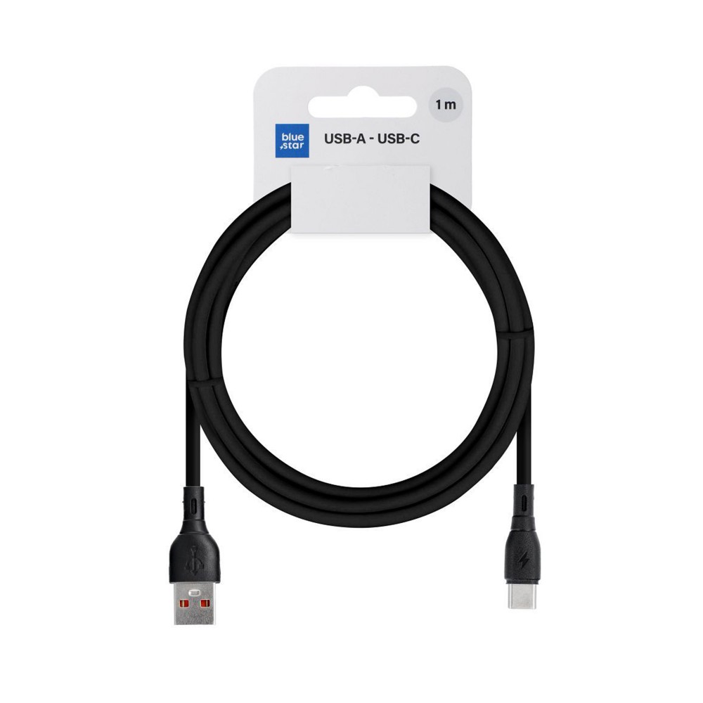 KABEL BLUE STAR USB A DO USB C 3A 60W ECO 1M PJ68-25-3 CZARNY