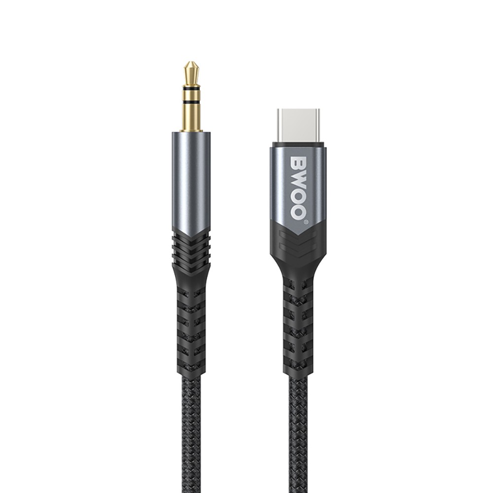 KABEL JACK 3.5MM DO USB-C 1.2M BWOO BO-AUX066 CZARNY