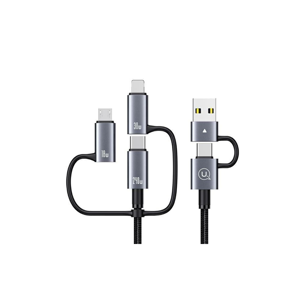 KABEL USAMS SUFENG SERIES 6W1 240W FAST CHARGING 1.2M CZARNY