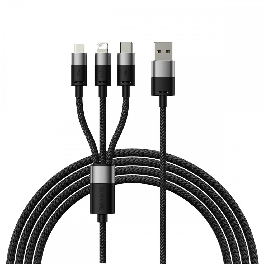 KABEL USB 3W1 1.2M 3.5A BASEUS STARSPEED CAXS000001 CZARNY