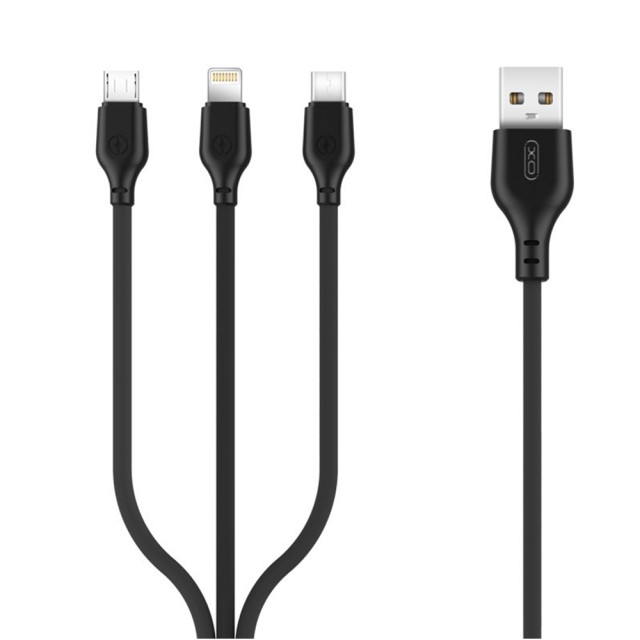 KABEL USB 3W1 1M 2.1A XO NB103 CZARNY