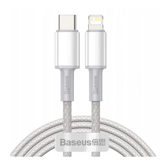 KABEL USB-C DO LIGHTNING 20W 2M BASEUS HIGH DENSITY BRAIDED CATLGD-A02 BIAŁY