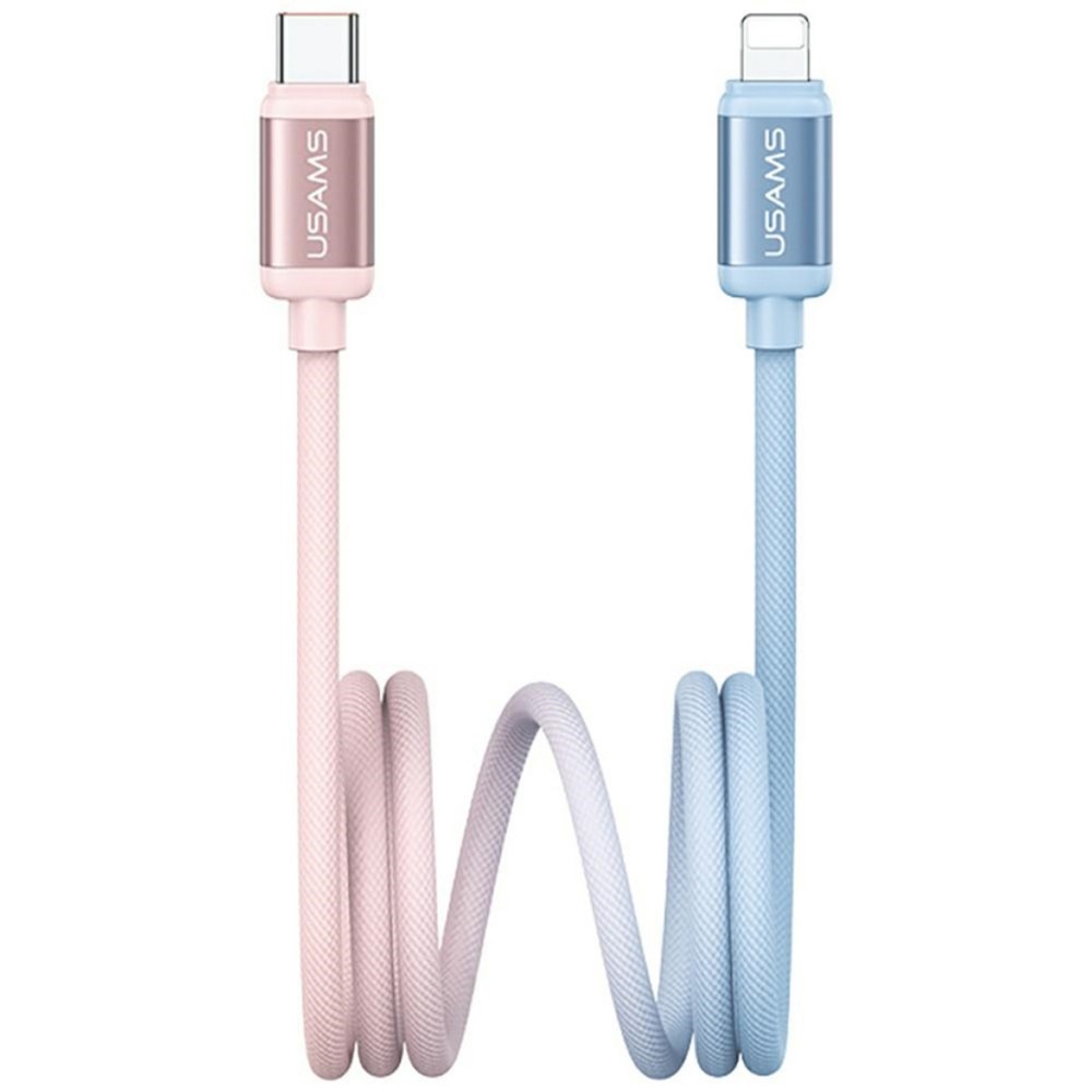KABEL USB-C DO LIGHTNING 30W 1.2M USAMS BICOLOR SERIES SJ757 NIEBIESKO-RÓŻOWY