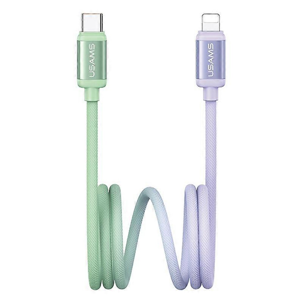 KABEL USB-C DO LIGHTNING 30W 1.2M USAMS BICOLOR SERIES SJ757 ZIELONO-FIOLETOWY