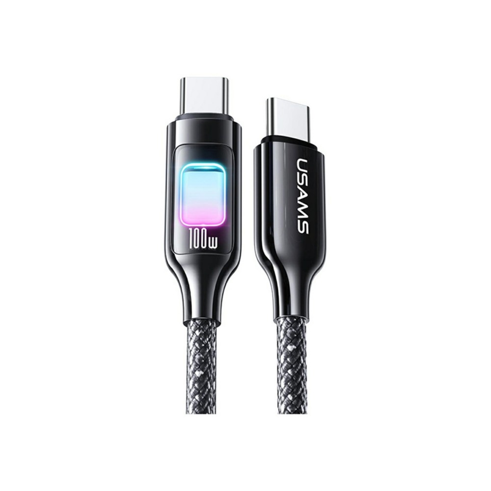 KABEL USB-C DO USB-C 100W 1.2M USAMS TC SERIES SJ750 SJ750USB01 CZARNY
