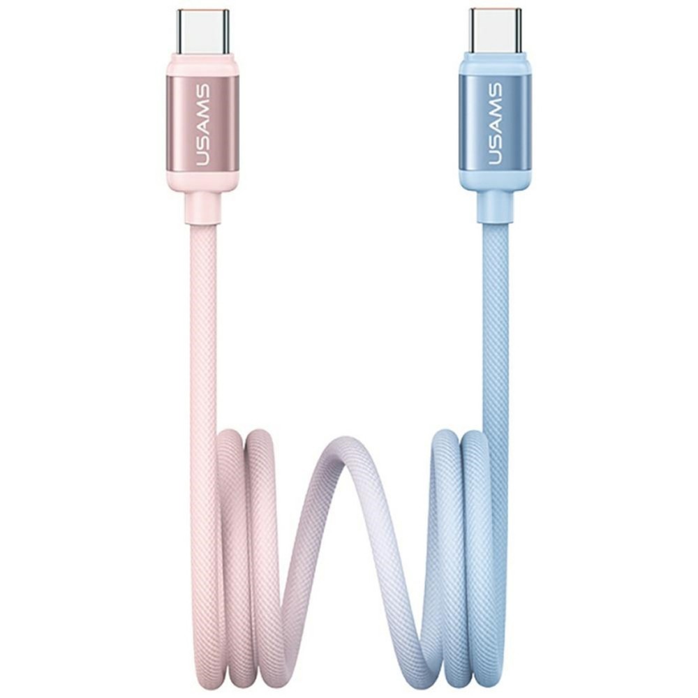 KABEL USB-C DO USB-C 60W 1.2M USAMS BICOLOR SERIES SJ756 NIEBIESKO-RÓŻOWY