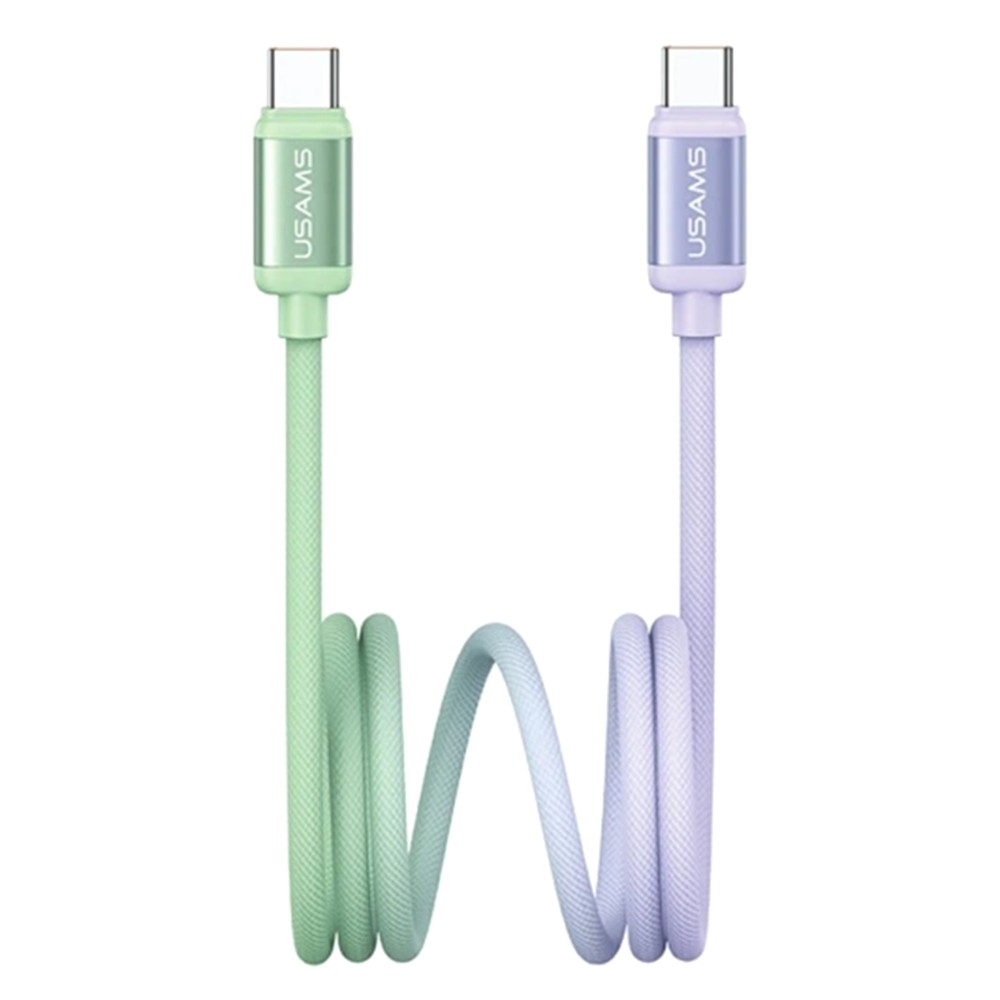 KABEL USB-C DO USB-C 60W 1.2M USAMS BICOLOR SERIES SJ756 ZIELONO-FIOLETOWY