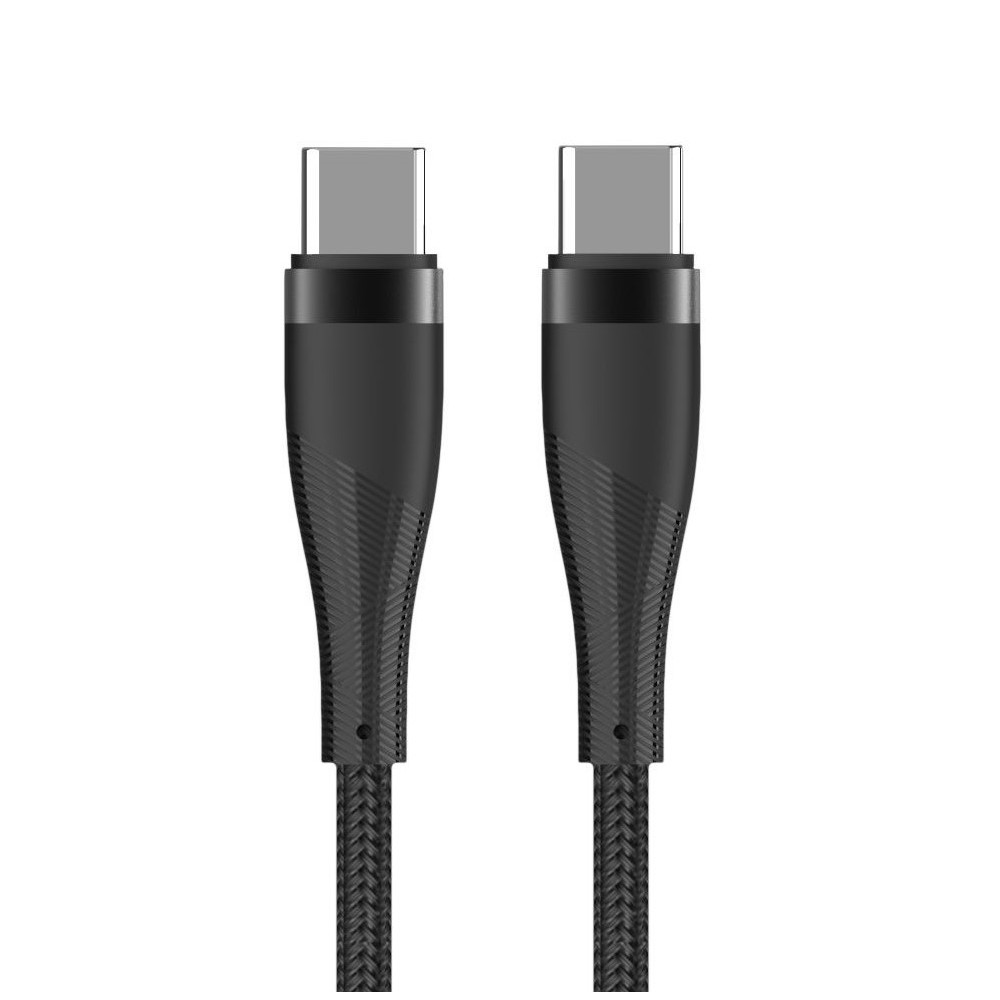 KABEL USB-C DO USB-C MAXLIFE MXUC-08 1M 60W CZARNY NYLONOWY