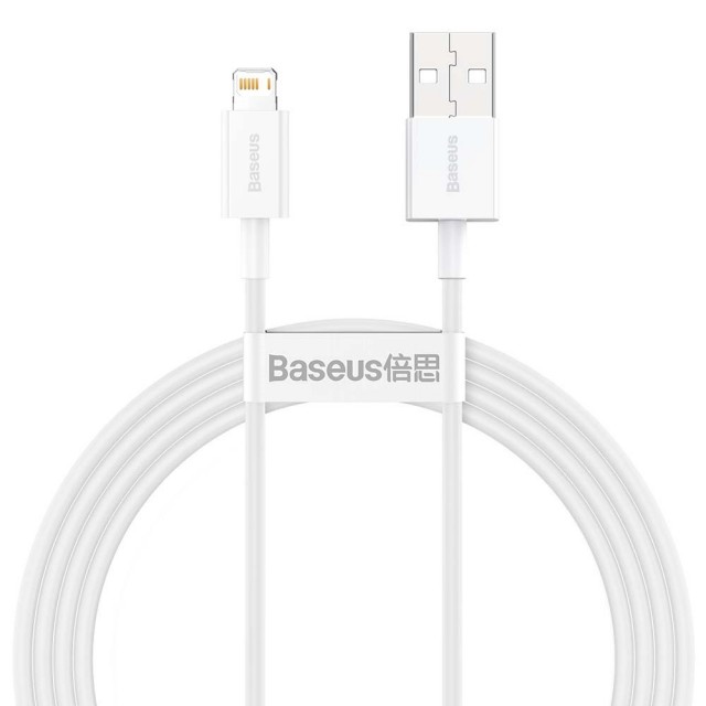 KABEL USB DO LIGHTNING 2.4A 1.5M BASEUS SUPERIOR CALYS-B02 BIAŁY