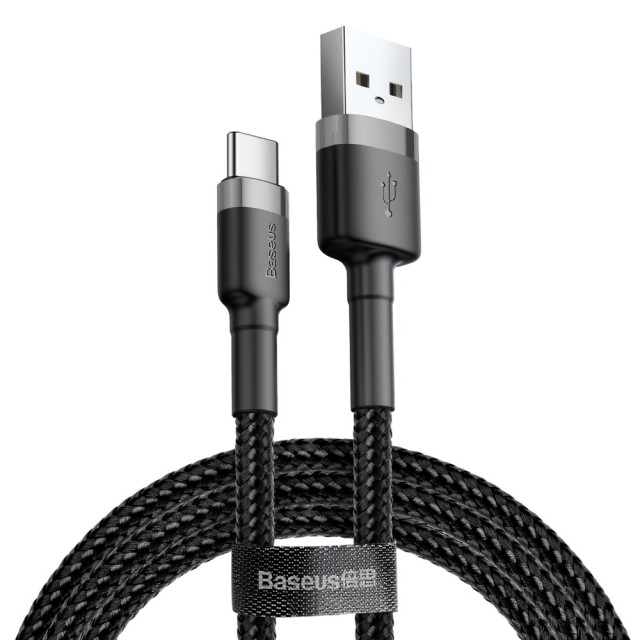 KABEL USB DO USB-C 0.5M 3A BASEUS CAFULE CATKLF-AG1 CZARNO-SZARY