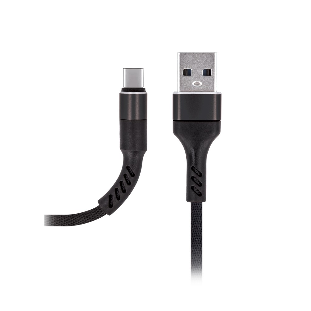 KABEL USB DO USB-C MAXLIFE MXUC-01 CZARNY NYLONOWY 2A 1M