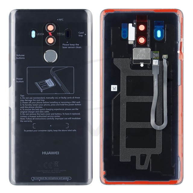 KLAPKA BATERII / OBUDOWA HUAWEI MATE 10 PRO SZARA Z SZYBKĄ KAMERY I CZYTNIKIEM LINII PAPILARNYCH 02351RWG 02351RVX ORYGINAŁ SERVICE PACK