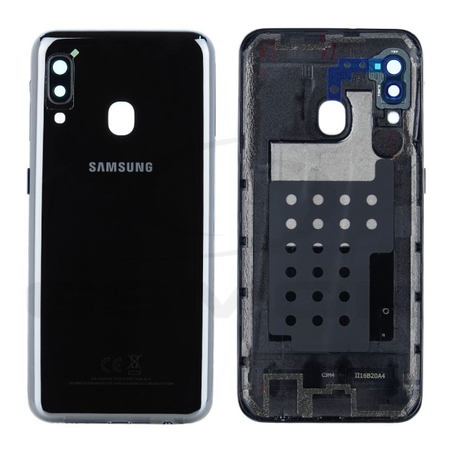 KLAPKA BATERII / OBUDOWA SAMSUNG A202 GALAXY A20E CZARNA GH82-20125A ORYGINAŁ SERVICE PACK