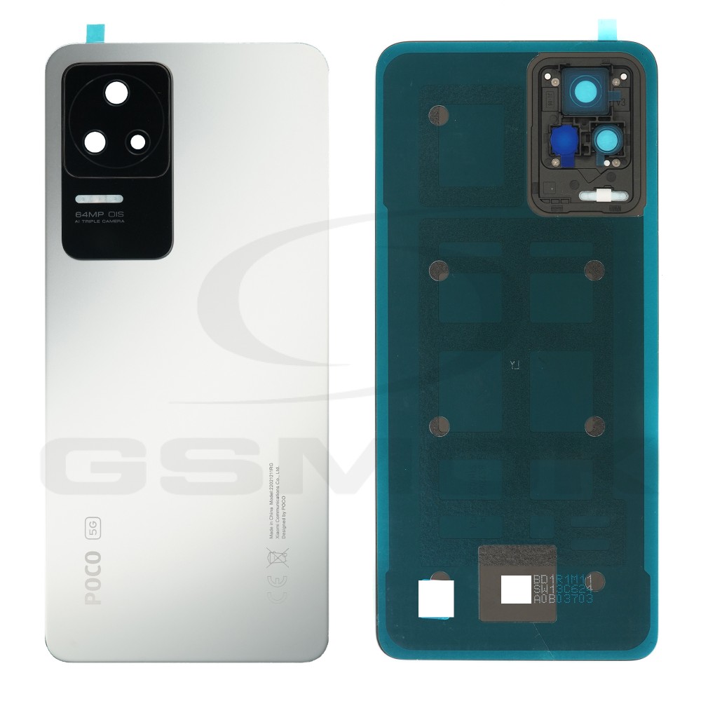 KLAPKA BATERII / OBUDOWA XIAOMI POCO F4 SREBRNA 56000PL11R00 ORYGINAŁ SERVICE PACK