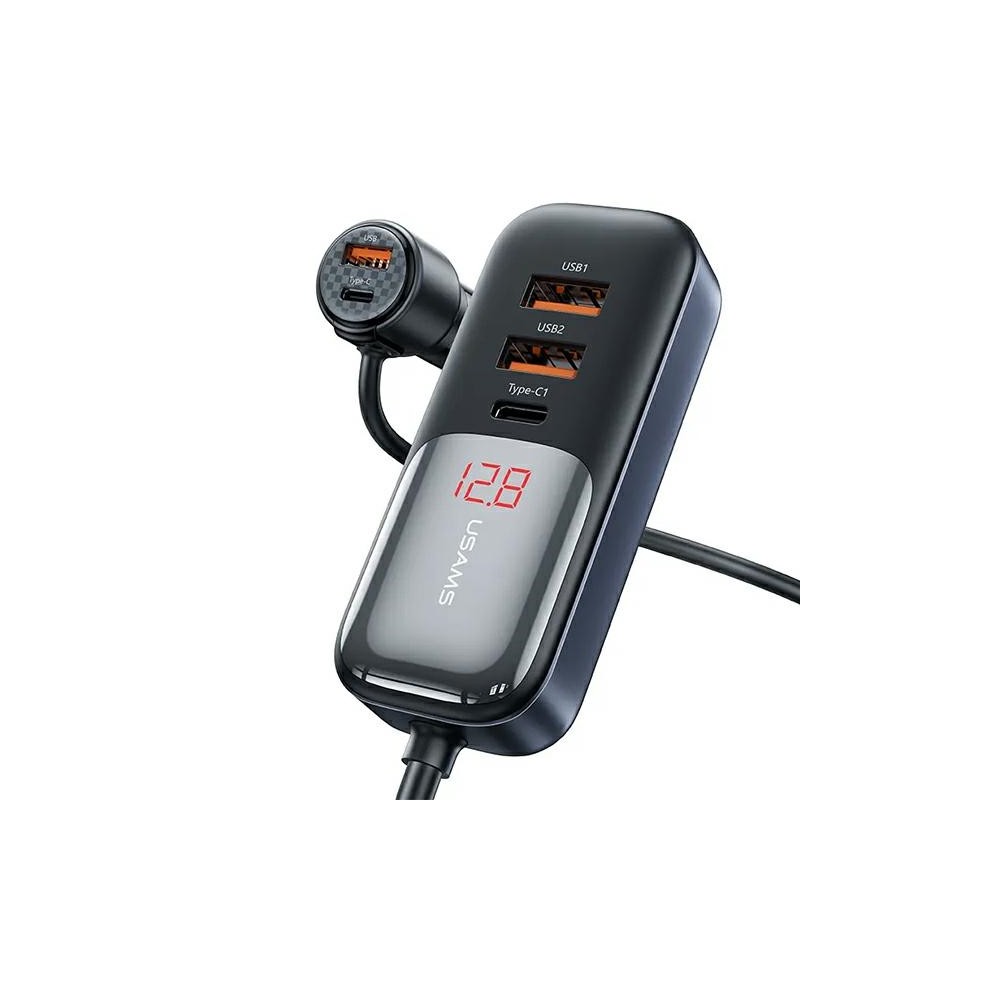 ŁADOWARKA SAMOCHODOWA USAMS C40 3XUSB + 2XUSB-C 165W PD+QC FAST CHARGE CZARNY