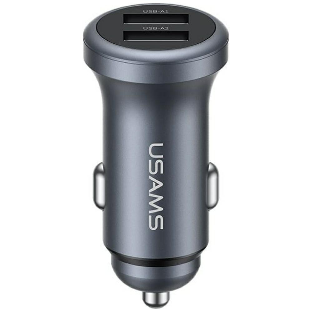 ŁADOWARKA SAMOCHODOWA USAMS CC320 ALUMINIUM 2XUSB-A 2.4A TARNISH