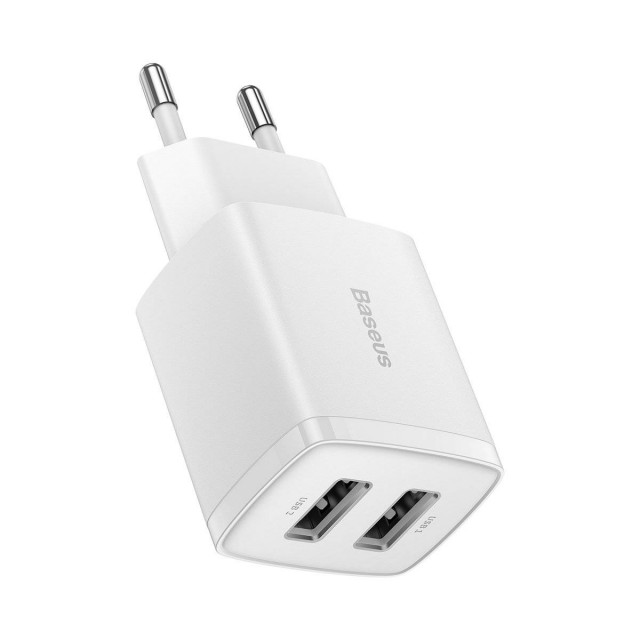 ŁADOWARKA SIECIOWA BASEUS 2XUSB 10.5W 2.1A CCXJ010202 BIAŁA