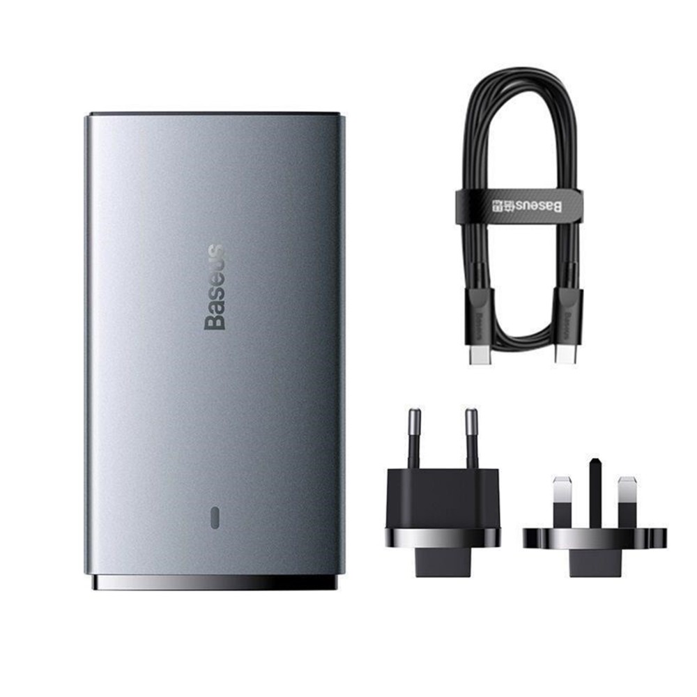 ŁADOWARKA SIECIOWA BASEUS GAN5 PRO 65W SZYBKA ULTRA USB C USB A QC SZARA