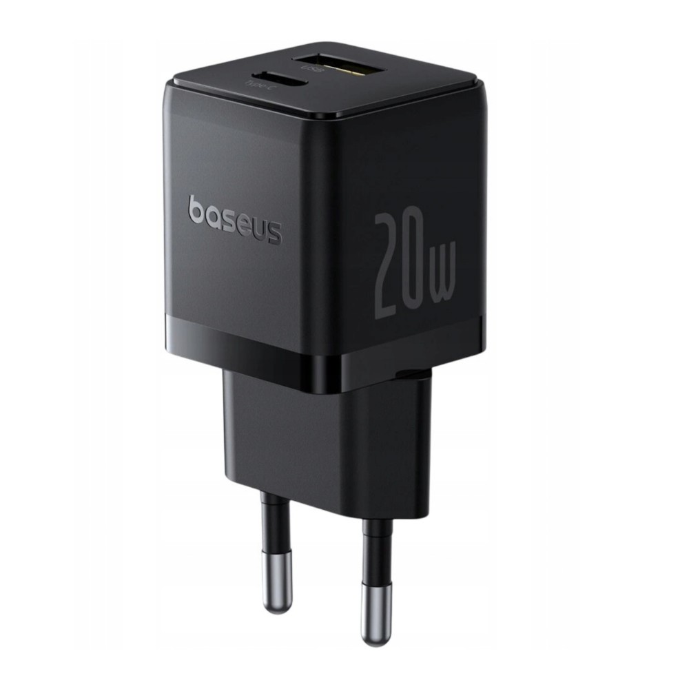 ŁADOWARKA SIECIOWA BASEUS PALM USB + USB-C 20W P10111608113-00 CZARNA