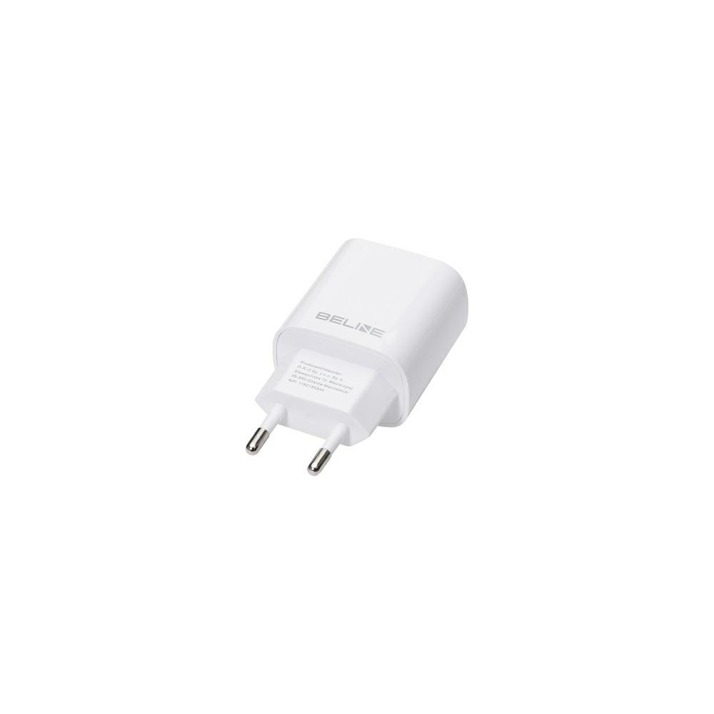 ŁADOWARKA SIECIOWA BELINE U58 USB-C + LIGHTNING 20W PD 3.0 BIAŁA